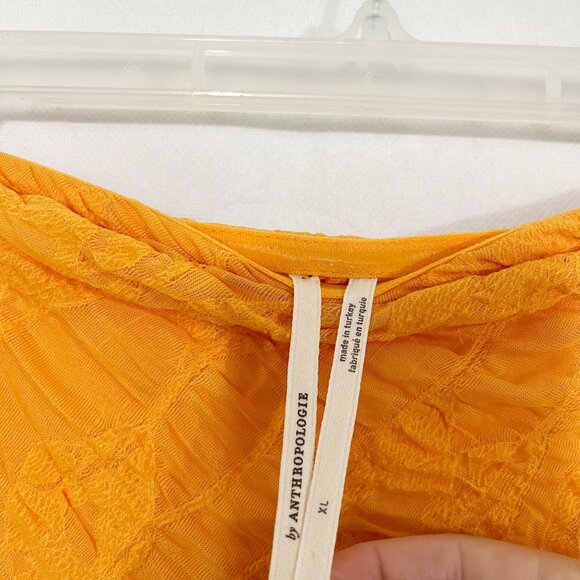 by Anthropologie Strapless Textured Knit Slip Midi Dress Orange - Size XL - Picture 3 of 6